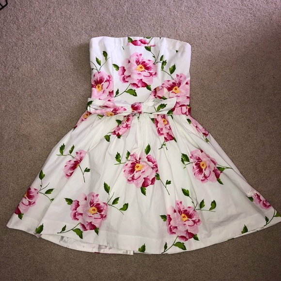 white dress with pink flowers
